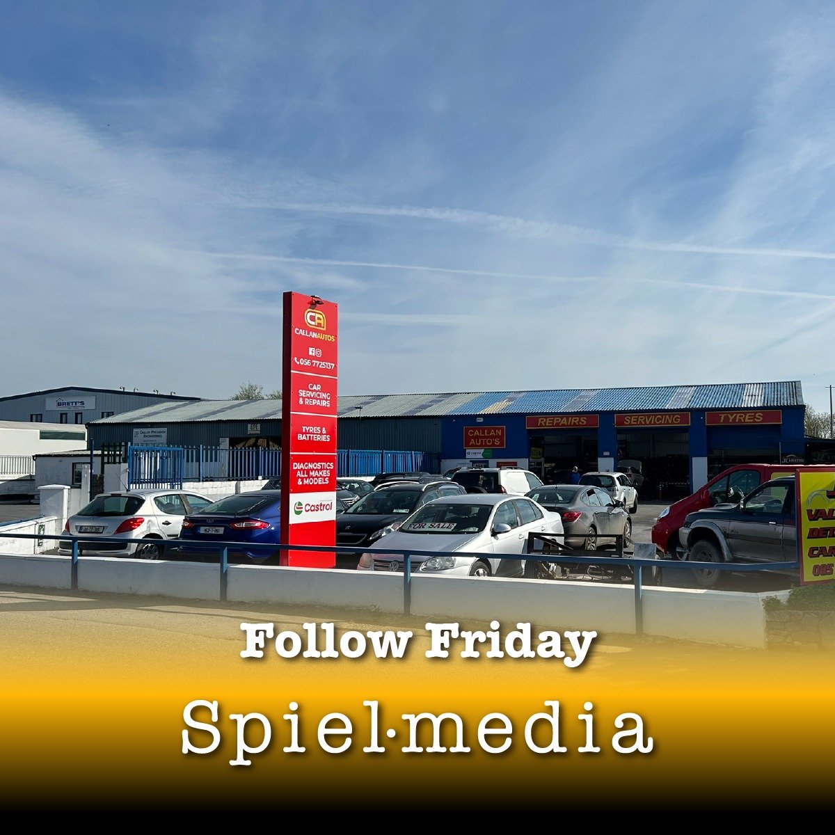 🙌✨ Follow Friday ✨🙌
It’s that time of the week where we shine a light on businesses we love working with — and ones we’d love to work with in the future 👀

This week, we’re giving a shoutout to Callan Autos - @callan_autos .  Davey and the gang have been with us for a couple years now, and we're lucky to have them as our friend. If you’re not following them already, now’s the time to fix that 👆
At Spiel Media, we’re all about building connections, telling stories, and supporting ambitious brands.

Who else should we be following?
Tag a business below that deserves a bit of extra attention — or one you think we should collaborate with next 👇
Because great stories are everywhere…
What’s your story?

#FollowFriday #SpielMedia #WhatsYourStory #SupportLocal #BusinessCommunity #CreativeAgency