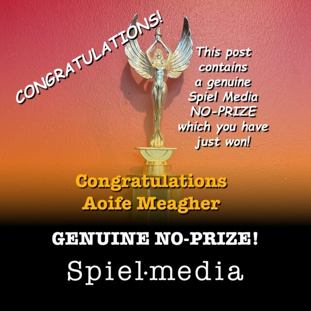 CONGRATULATIONS Aoife Meagher - @aoife__meagher!
This post contains a genuine Spiel Media
NO-PRIZE
which you have just won!
Luiz is the winner of the first ever Spiel Media NO-PRIZE!
Follow us for your chance to claim glory and renown across all of Social Media!