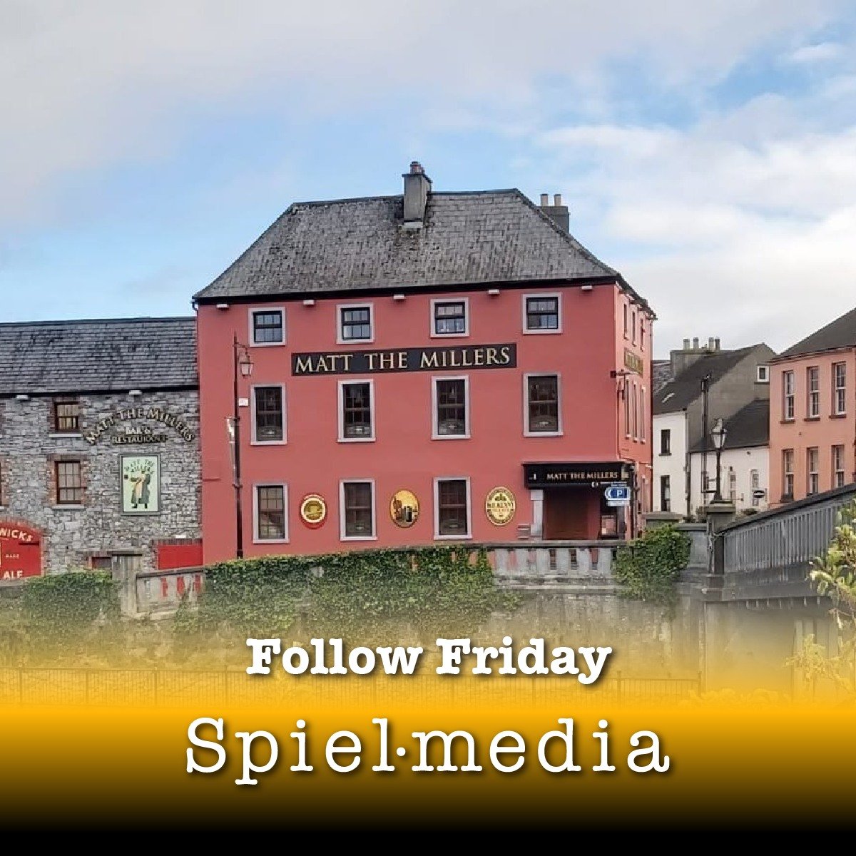 🙌✨ Follow Friday ✨🙌
It’s that time of the week where we shine a light on businesses we love working with — and ones we’d love to work with in the future 👀
This week, we’re giving a shoutout to Matt The Millers Bar & Restaurant - @mattthemillersbar. At the heart of beautiful Kilkenny City, Matt stands as a historical landmark steeped in rich tradition with a vibrant past.  The story of this renowned establishment begins many decades ago, tracing its roots back to the early 19th Century. Plus they have traditional Irish music & live bands every evening Sunday to Friday

At Spiel Media, we’re all about building connections, telling stories, and supporting ambitious brands.
Who else should we be following?
Tag a business below that deserves a bit of extra attention — or one you think we should collaborate with next 👇
Because great stories are everywhere…
What’s your story?

#FollowFriday #SpielMedia #WhatsYourStory #SupportLocal #BusinessCommunity #CreativeAgency